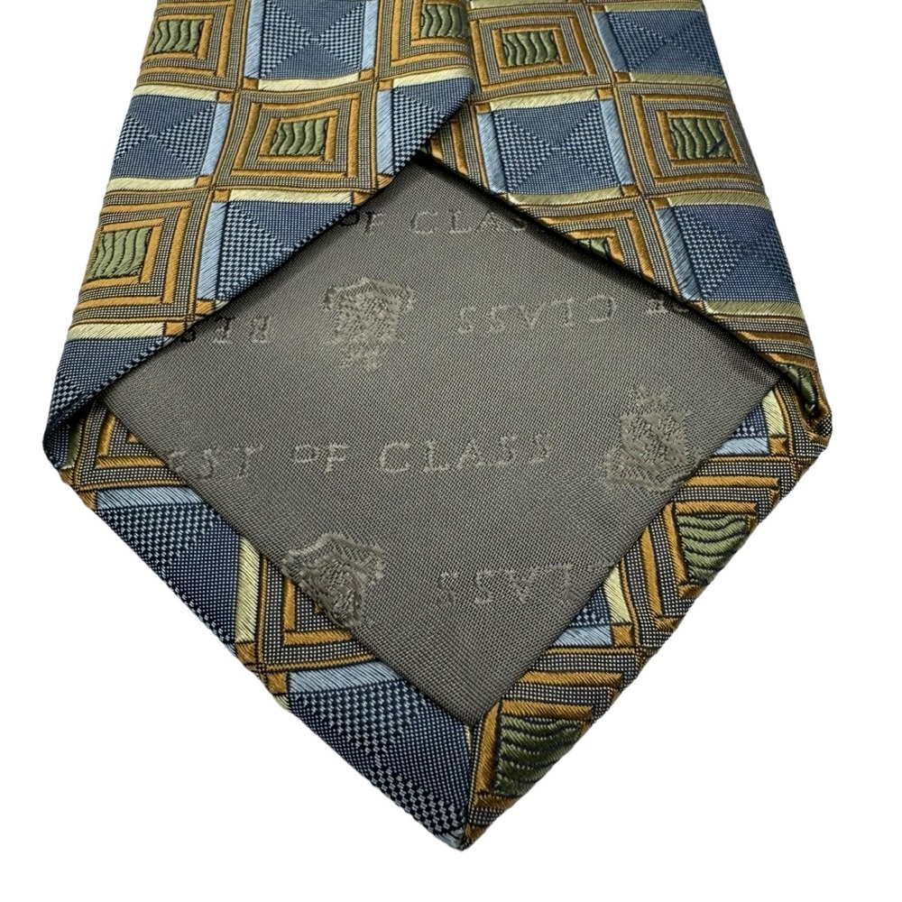 Robert Talbott Silk Best Of Class Square ‎ Geometric Print Handmade Neck Tie - Picture 3 of 5